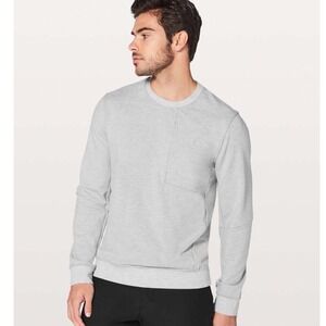 Lululemon Mens City Sweat Crew Heathered Grey Pullover Sweater Size S